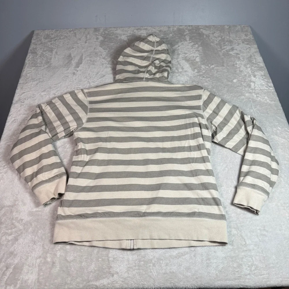 The North Face‎ Mens Gray Striped Full Zip Lined Hoodie Size Large Athleisure